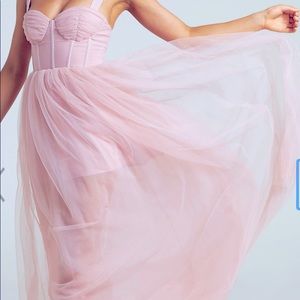 Beautiful fairytale tulle maxi gown nude color size S